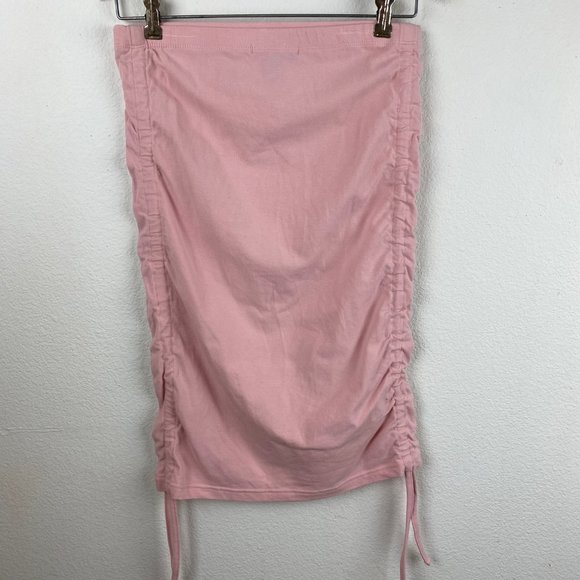 Forever 21 Pink Mini Knit Skirt Large Adjustable Gathered Sides Clubbing - Picture 5 of 15